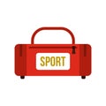 Red sports bag icon, flat style Royalty Free Stock Photo