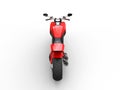 Red sports bike - studio lighting - top back view