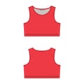 Red sports bra technical sketch on white background. Women`s yoga underwear design template Royalty Free Stock Photo