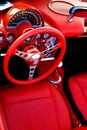 Red Sports Car Interior Steering Wheel Royalty Free Stock Photo