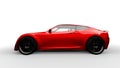Red sports car isolated on white Royalty Free Stock Photo