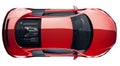 Red sports car - top view Royalty Free Stock Photo