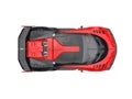 Red sports supercar - top down view Royalty Free Stock Photo