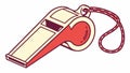 Red Sports Whistle Referee Vector Illustration, vector design Generative AI Royalty Free Stock Photo