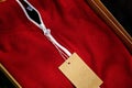 Red sportswear closeup top view. white zip line. breathable knitwear. clothing details macro Royalty Free Stock Photo