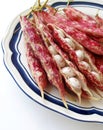 Red spotted beans on white Royalty Free Stock Photo