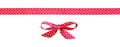 Red spotted bow and ribbon Royalty Free Stock Photo
