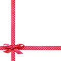 Red spotted bow and ribbons Royalty Free Stock Photo
