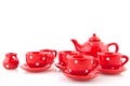 Red spotted crockery Royalty Free Stock Photo