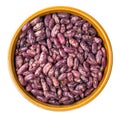 Red spotted pinto beans in round bowl cutout Royalty Free Stock Photo