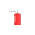 Red spray bottle icon with aerosol