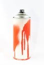 Red Spray Paint Can on White Background Royalty Free Stock Photo