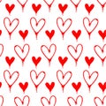 Red spray painted hearts pattern