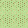Red spring tulips on a light green background Simple modest botanical fabric pattern