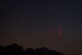 Red sprites above the Alps in Italy. Cold plasma phenomena above a thunderstorm.