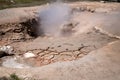 The Red Sprouter mud pot geyser along the Fountain Paint Pots trail in Yellowstone National Park Royalty Free Stock Photo