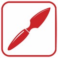 Red spudger pry tool icon for electronics repair and opening service Royalty Free Stock Photo