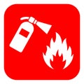 Red fire extinguisher vector sign Royalty Free Stock Photo