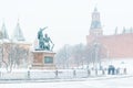 The Red Square in the winter in Moscow, Russia Royalty Free Stock Photo