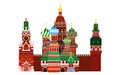 Red Square Moscow. Russia vector illustration flat