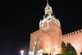 Red Square in Moscow. Spasskaya tower of Moscow Kremlin Royalty Free Stock Photo