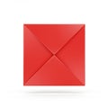 A red square object features embossed triangular sections converging at the center, Royalty Free Stock Photo