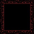 Red Square or rectangular frame with shine brightly with a lot of Red small Stars glitter 16 Royalty Free Stock Photo