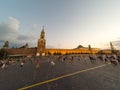 Red Square in Russia, the Moscow Kremlin in the evening. Royalty Free Stock Photo