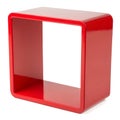 Red square shelf isolated on white background Royalty Free Stock Photo