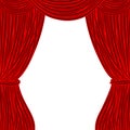 Red square theater curtain on white background Royalty Free Stock Photo