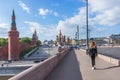 Red square view from Bolshoy Moskvoretsky Bridge, Moscow Royalty Free Stock Photo