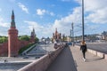 Red square view from Bolshoy Moskvoretsky Bridge, Moscow Royalty Free Stock Photo