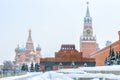 Red Square in winter, Moscow, Russia. It is famous tourist attraction of Moscow Royalty Free Stock Photo