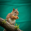 Green, providing a stark contrast that emphasizes the squirrel\'s Royalty Free Stock Photo