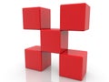 Red stacked cubes Royalty Free Stock Photo