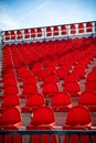 Red stadium seats Royalty Free Stock Photo