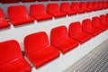 Red stadium seats Royalty Free Stock Photo