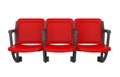 Red Stadium Seats Isolated Royalty Free Stock Photo