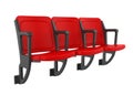 Red Stadium Seats Isolated Royalty Free Stock Photo