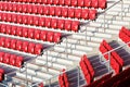 Red stadium seats Royalty Free Stock Photo