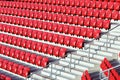 Red stadium seats Royalty Free Stock Photo