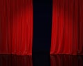 Red stage curtain, background