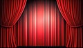 Red stage curtain, the concept of theater, opera, generative AI. Royalty Free Stock Photo