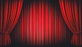 Red stage curtain, the concept of theater, opera, generative AI. Royalty Free Stock Photo