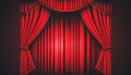 Red stage curtain, the concept of theater, opera, generative AI. Royalty Free Stock Photo