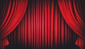 Red stage curtain, the concept of theater, opera, generative AI. Royalty Free Stock Photo