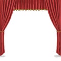 Red stage curtain hand drawn watercolor Royalty Free Stock Photo