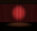 Red stage curtain with spotlight on stage Royalty Free Stock Photo