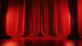 Red stage curtain with spotlights Royalty Free Stock Photo