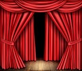 Red stage curtain for theater, opera scene drape Royalty Free Stock Photo